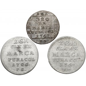 Poniatowski, Silberpfennig 1767 und Halbvergoldung 1766-1767, Satz (2tlg.)