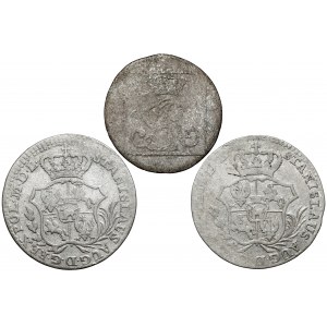 Poniatowski, 1767 silver penny and 1766-1767 half-gilt, set (2pc)
