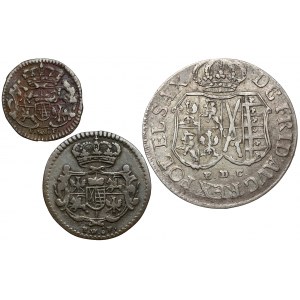 August III Sas, od halerza do 1/12 talara 1738-1763, zestaw (3szt)