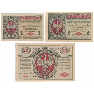 Všeobecné / Všeobecné 1 - 20 mkp 1916 (3ks)