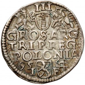 Sigismund III Vasa, Trojak Wschowa 1595 - undescribed type - B.RZADKI