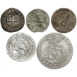 Zygmunt III Waza - Zabory + Zakon Krzyżacki, zestaw monet (5szt)