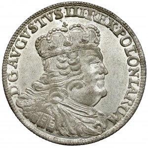 August III Sas, Ort Leipzig 1755 EC - veľká hlava - vzácne