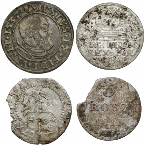 1 a 5 haléřů 1532-1811, včetně vzácného 1615, sada (4ks)