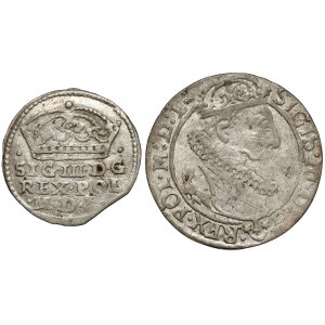 Žigmund III Vaza, šesták 1623 a groš 1607, Krakov (2ks)