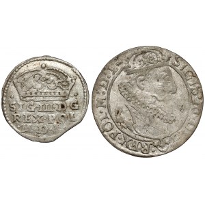 Sigismund III Vasa, Sixpence 1623 and penny 1607, Cracow (2pc)