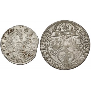 Zikmund III Vasa, šestipence 1623 a haléř 1607, Krakov (2ks)