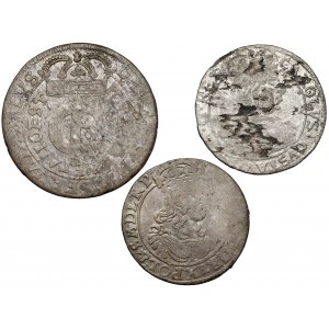 Jan II Kazimierz i Karol X Gustaw, Szóstaki i Tymf 1658-1663, zestaw (3szt)