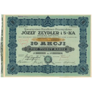 Tow. Handlowo-Przemysłowe JÓZEF ZEYDLER i S-KA, Em.2, 10x 500 mkp 1921