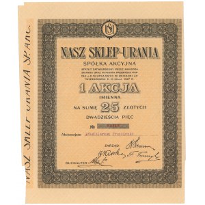 NASZ SKLEP-URANIA Sp. Akc., PLN 25 - Nominativ