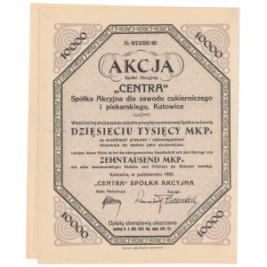 CENTRA Sp. Akc. pre cukrárske a pekárske profesie, 10 000 mkp 1923