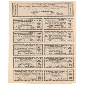 CENTRA Sp. Akc. for the Confectionery and Bakery Profession, 10,000 mkp 1923