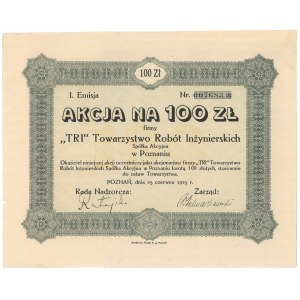 TRI Tow. of Engineering Works, Em.1, 100 zl 1925