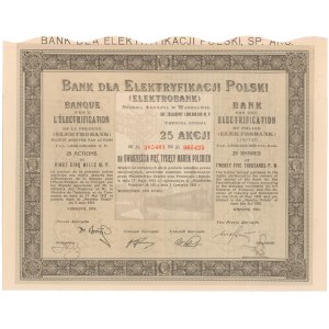 Banka pro elektrifikaci Polska (ELEKTROBANK), Em.3, 25x 1000 mkp 1924