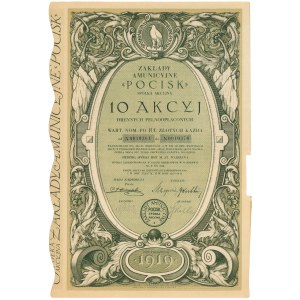 Zakłady Amunicyjne POCISK, 10x 100 zl. 1932 - personalizované