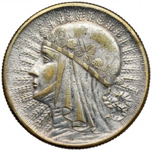 Kopf einer Frau 5 Gold 1933 - Zeitfälschung - geprägt