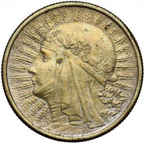 Kopf einer Frau 2 Gold 1932 - Zeitgenössische Fälschung