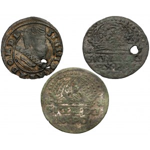 Sigismund III Vasa, Krakow 1608-1611 pennies - period forgery (3pc)
