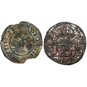 Sigismund III Vasa, Cracow 1608 penny - period forgeries (2pc)
