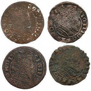 Žigmund III Vaza, krakovské groše 1607-1608 - dobové falzifikáty (4ks)