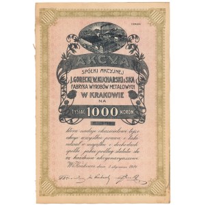 J. Gorecki, W. Kucharski und Ska Fabryka Wyrobów Metalowych, Em.2, 1.000 mkp 1921