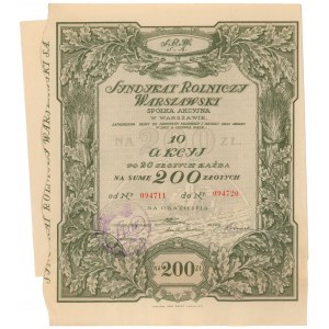 Landwirtschaftliches Syndikat Warschau, 10x 20 Zloty 1926