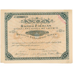 Banka Ziemianian Sp. Akc. vo Ľvove, 280 mkp 1921