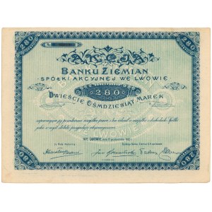 Bank Ziemianian Sp. Akc. in Lwow, 280 mkp 1920