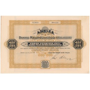 Bank Małopolski Sp. Akc. 400 kr 1919
