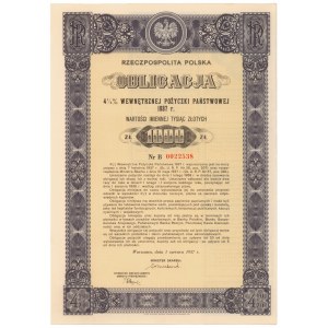 4.5% Fire. Internal 1937, Bond for 1,000 zlotys - series B