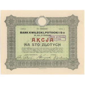 Banka KWILECKI, POTOCKI &amp; S-ka, Em.1, 100 PLN