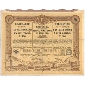 Varšava, 4,5% VIII Městská půjčka - 100 rublů 1903