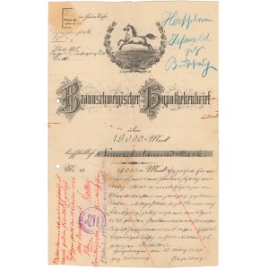 Německo, Braunschweigischer Hypothekenbrief über 19000 Mark 1920