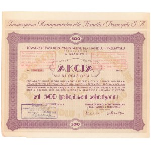 Kontinentálne združenie pre obchod a priemysel, 500 zl 1936