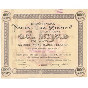 Krośnieńska Nafta i Gaz Ziemny, 1.000 mkp 1922