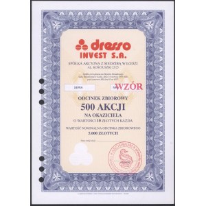 Dresso Invest - WZÓR akcji na 5.000 zł
