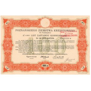 Poznań, PZK, Pledge letter 100 zloty 1925