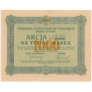 Parowa Cegielnia w Piaskach, Em.1, 1.000 mkp 1923