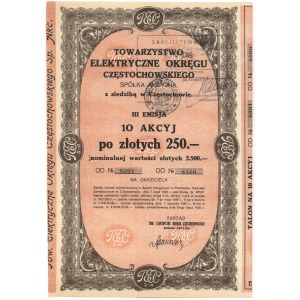 Tow. Elektryczne Okręgu Częstochowskiego, Em.3, 10x 250 zlotys