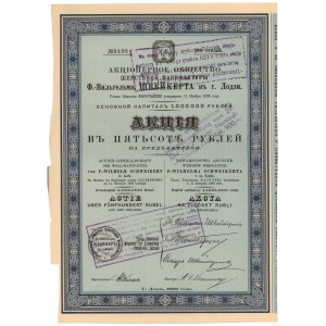 Tow. Akc. of F.-WILHELM SCHWEIKERT Woolen Products in Lodz, 500 rubles 1899