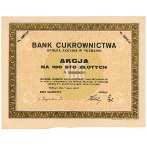 Banka cukrovarnického průmyslu v Poznani, Em.6, 100 zlotých 1930