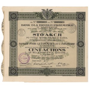 Bank for Trade and Industry, Em.11, 100x 1,000 mkp 1923