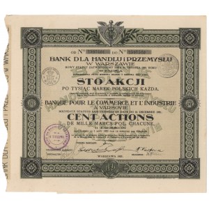 Banka pre obchod a priemysel, Em.11, 100x 1 000 mkp 1923
