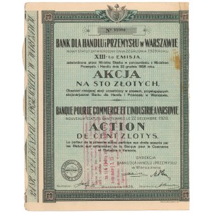 Bank for Trade and Industry, Em.13, 100 zloty 1928