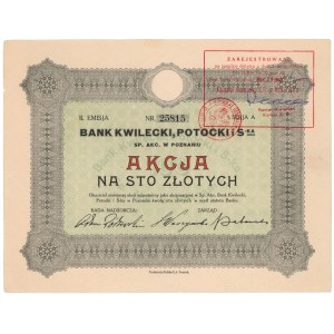 Bank KWILECKI, POTOCKI i S-ka, Em.2, 100 zł