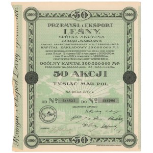 Lesní průmysl a vývoz, Em.4, 50x 1000 mkp 1923