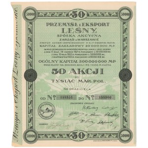 Przemysł i Eksport Leśny, Em.4, 50x 1.000 mkp 1923
