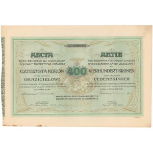 Bank Ziemski dla Galicyi, Śląska i Bukowiny, 400 kr 1918