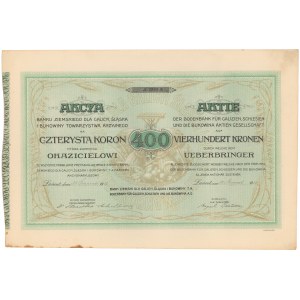 Pozemková banka pre Halič, Sliezsko a Bukovinu, 400 kr 1918