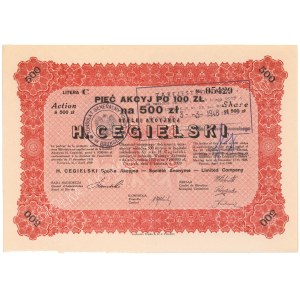 H. CEGIELSKI Tow. Akc., 5x 100 zl 1929